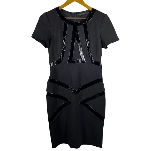 NEW Boston Proper Black Fitted Bodycon Short Sleeve Dress Size 6 - Picture 1 of 11